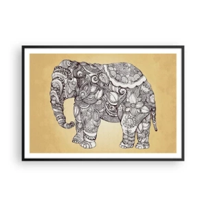 Affisch i svart ram - maskerad elefant - 100x70 cm