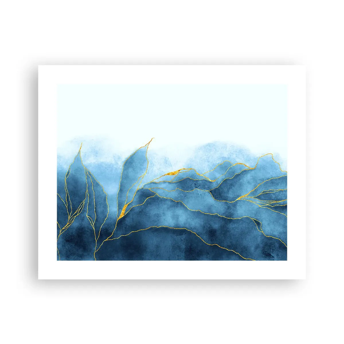 Affisch - Blått i guld - 50x40 cm