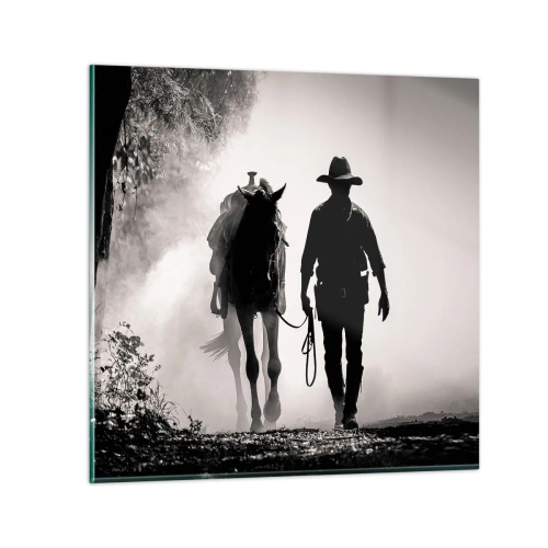 Glastavla - Bild på glas - En morgon i Texas - 50x50 cm