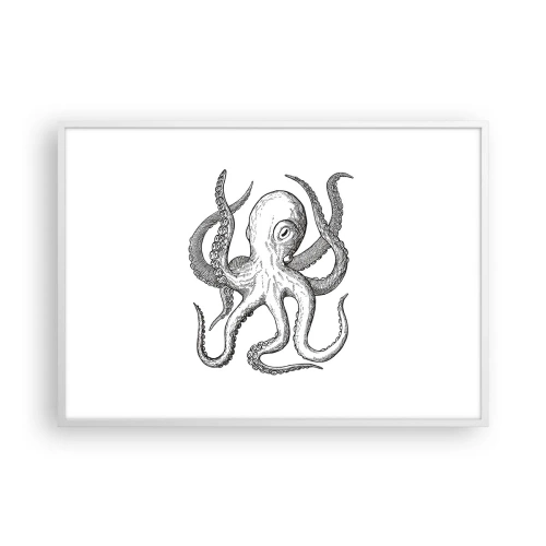 Affisch i vit ram - Dansar med vågorna - 100x70 cm