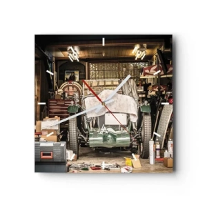 Väggklocka - Klocka på glas - Tillbaka till det förflutna - 30x30 cm