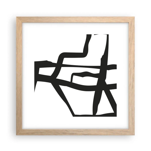 Affisch i ram av ljusek - Svartvit konstruktion - 30x30 cm