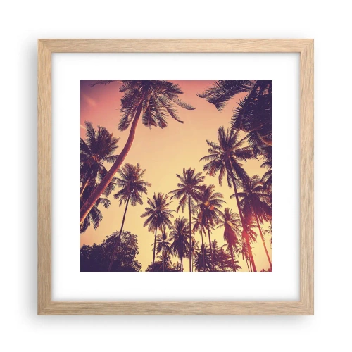 Affisch i ram av ljusek - Tropisk variation - 30x30 cm
