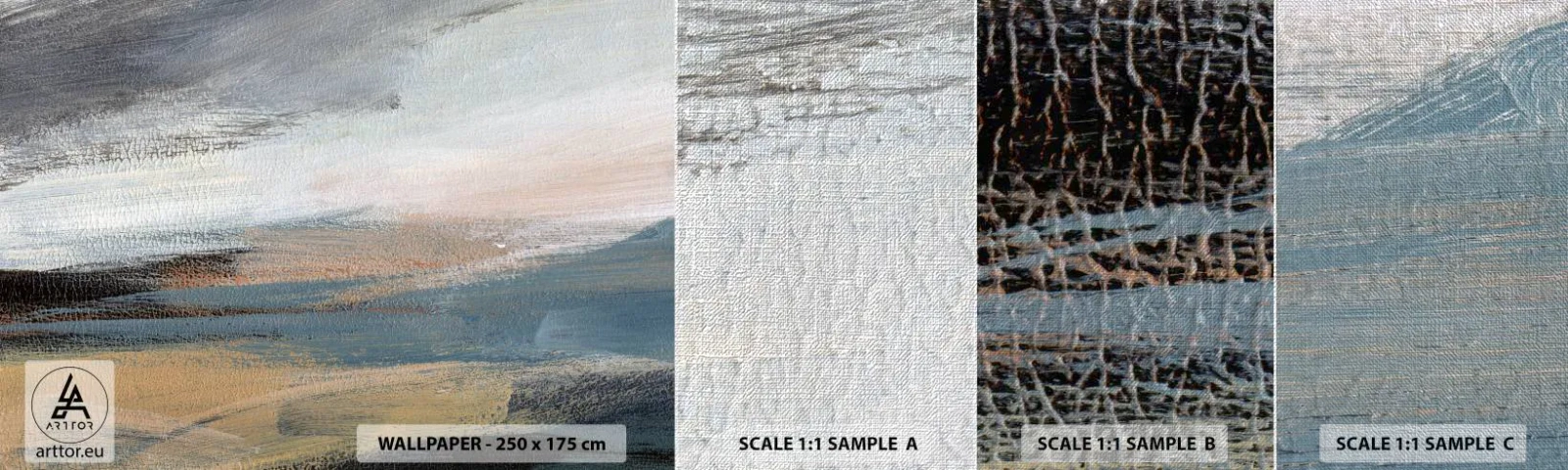 Provbit av fototapet Premium Canvas - Abstraktion: nordligt landskap - Bit, Abstraktion, Minimalism - 100x30 cm