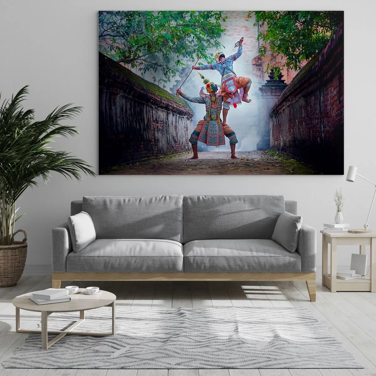 Glastavla - Bild på glas - Traditionell dans i en historisk miljö med livfulla färger - 70x50cm - Dödligt vacker dans - Modern väggdekoration för vardagsrum och sovrum ARTTOR