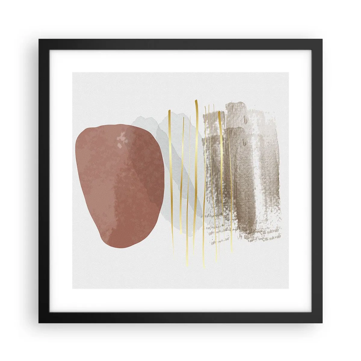 Affisch i svart ram - Abstrakt pelargång - 40x40 cm