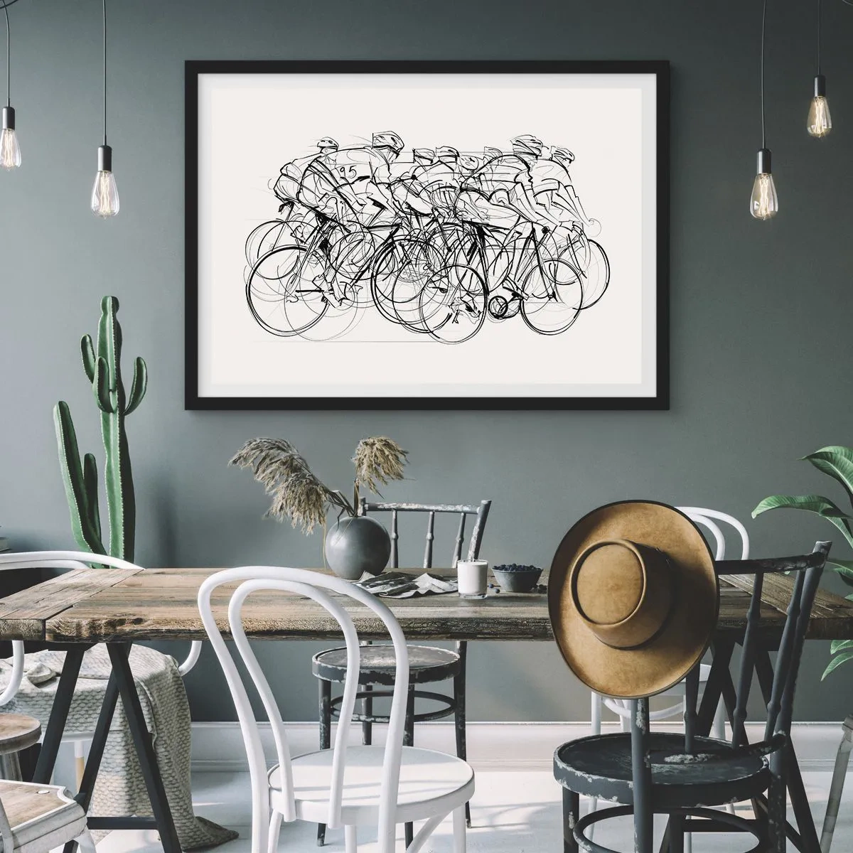Affisch i svart ram - Lagarbete - 70x50 cm