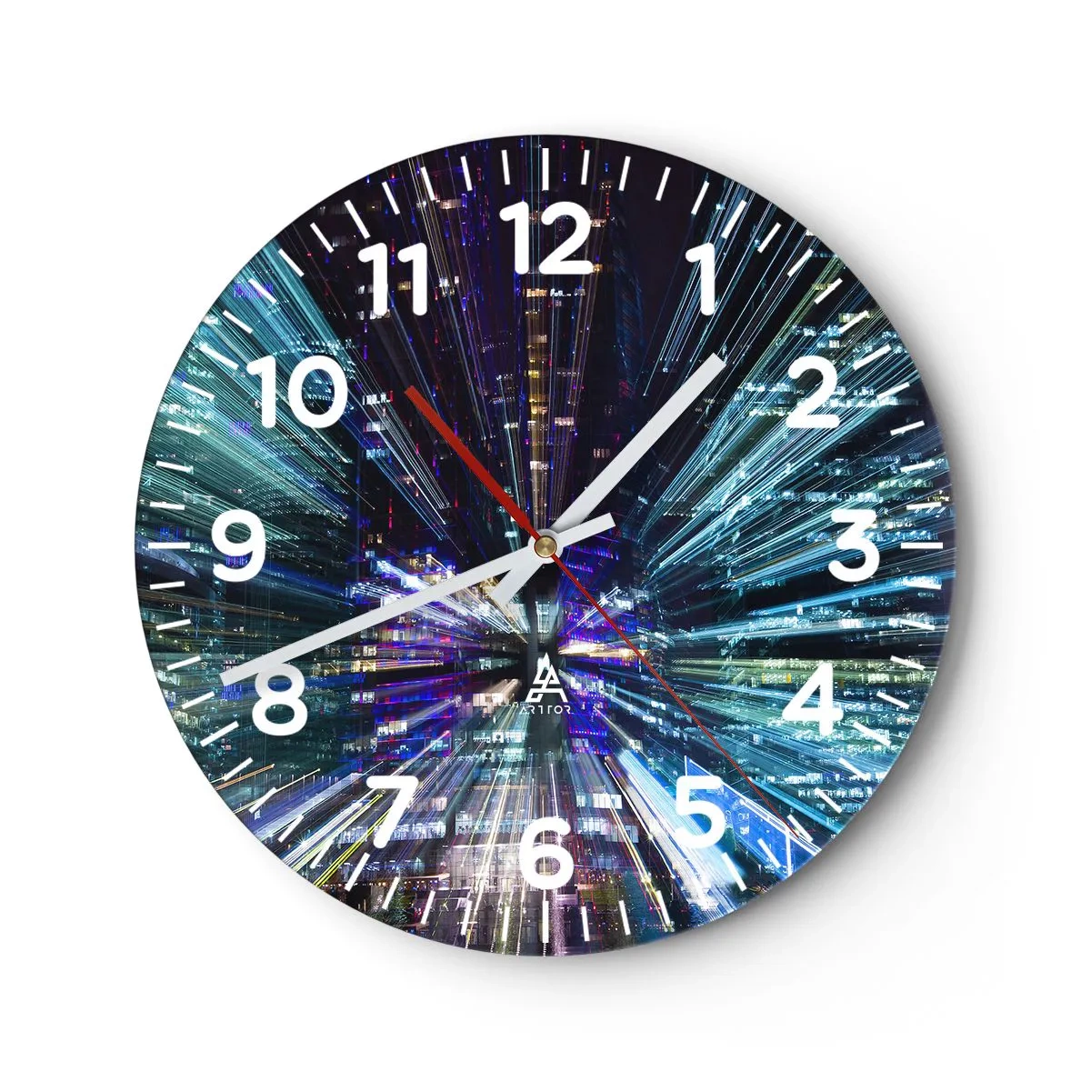 Väggklocka - Klocka på glas - Övergång till hyperrymden - 40x40 cm