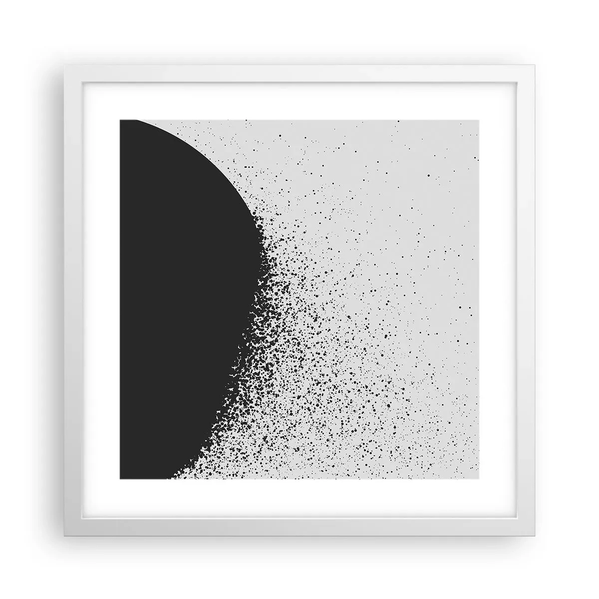 Affisch i vit ram - Partiklarnas rörelse - 40x40 cm