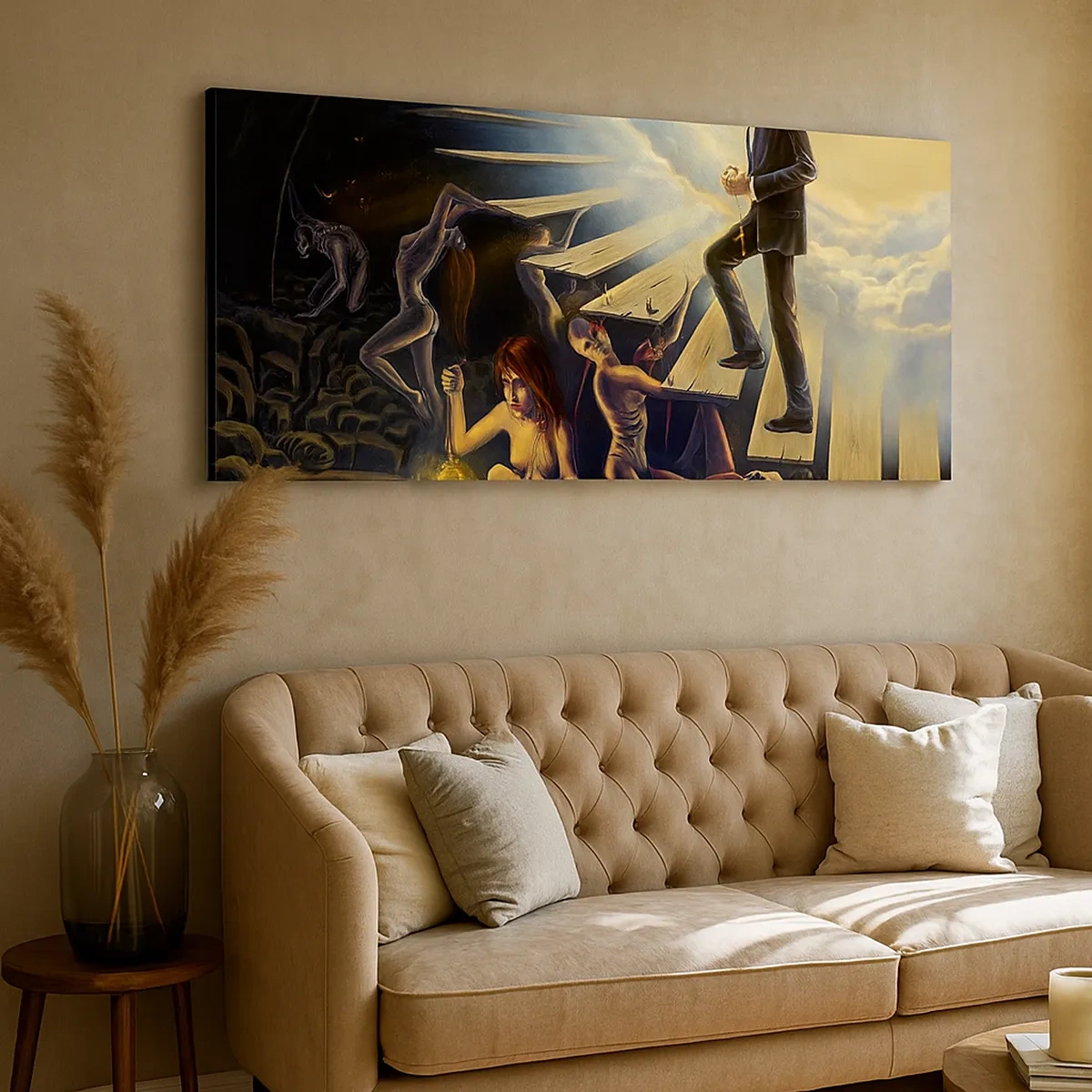 Canvastavla - Bild på duk - Danteisk vandring mot ljuset - 30x30 cm