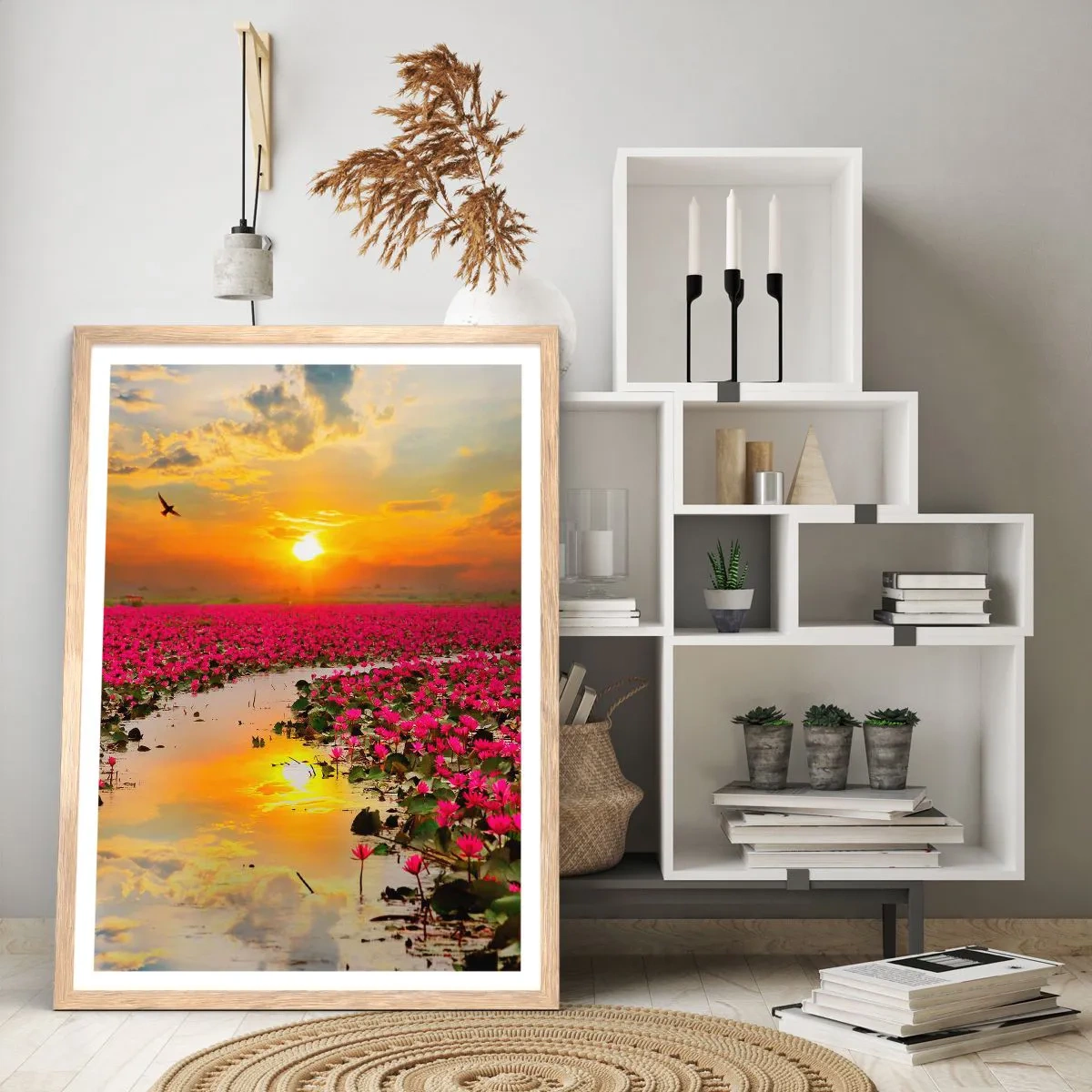 Affisch i ram av ljusek - Sjöns hemlighetsfulla liv - 30x40 cm