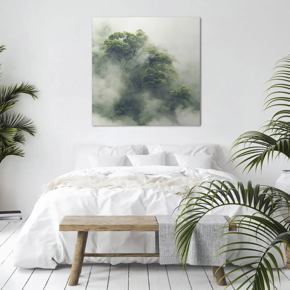 Canvastavla - Bild på duk - Insvept i dimma - 40x40 cm