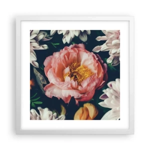 Affisch i vit ram - Med barockprakt - 40x40 cm