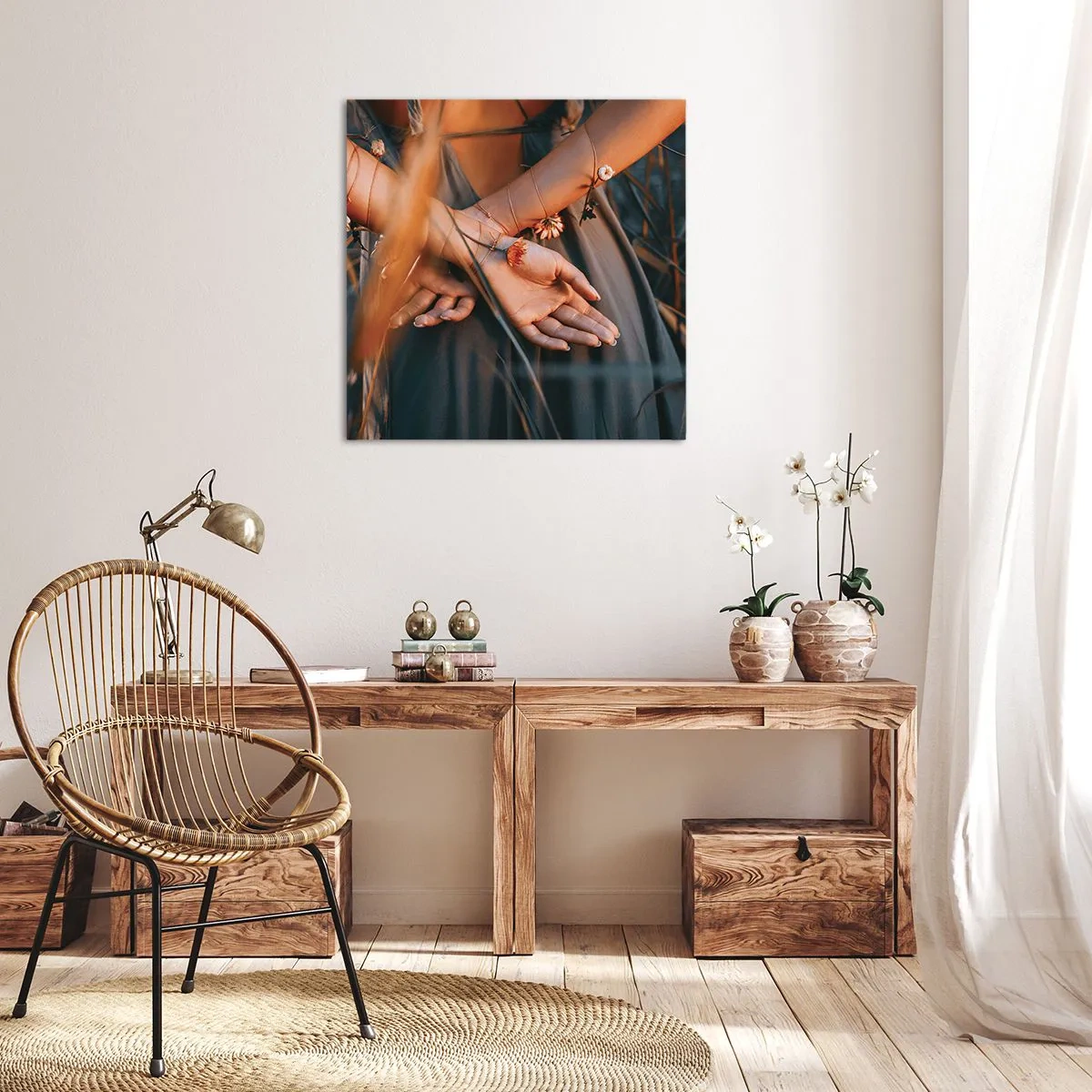 Canvastavla - Bild på duk - Bunden till naturen - 40x40 cm