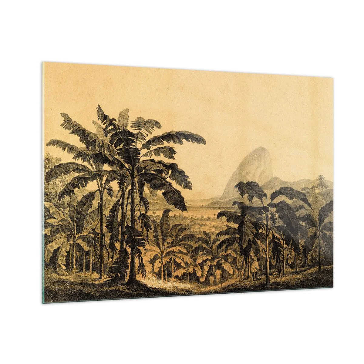 Glastavla - Bild på glas - I kolonial stämning - 100x70 cm