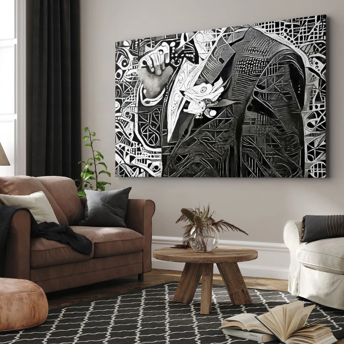 Canvastavla - Bild på duk - Gråmänniska? - 120x80 cm