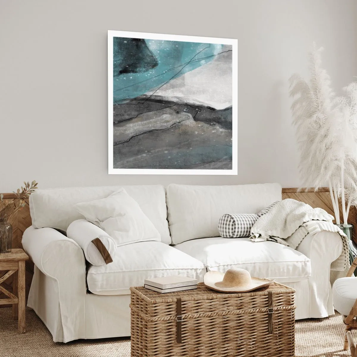 Affisch - Abstraktion: stenar och is - 30x30 cm