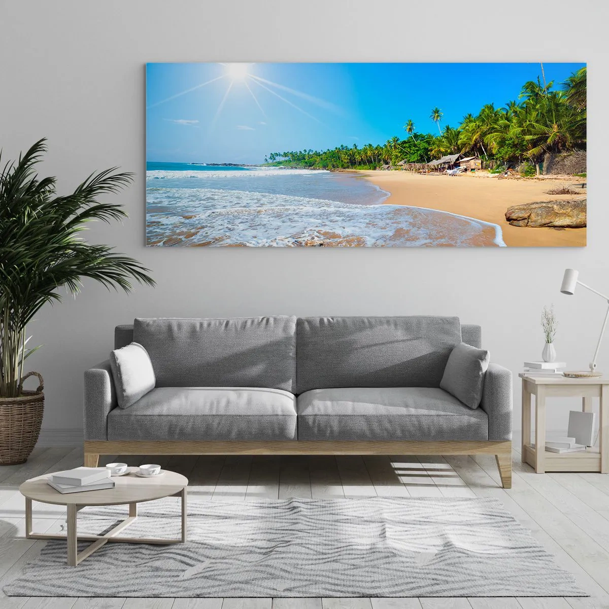 Glastavla - Bild på glas - Exotisk plats för dig - 90x30 cm