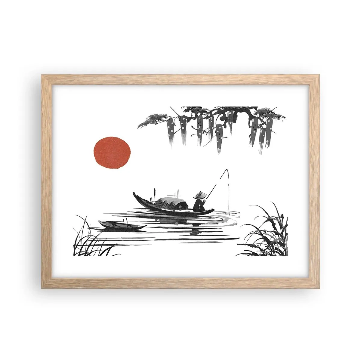 Affisch i ram av ljusek - Asiatisk eftermiddag - 40x30 cm