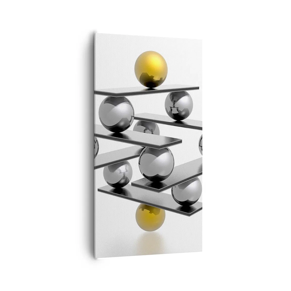 Canvastavla - Bild på duk - Guld-silver balans - 65x120 cm