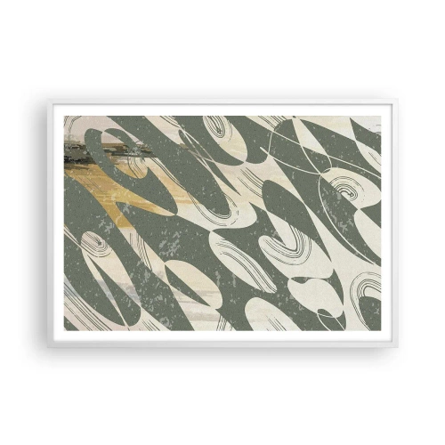 Affisch i vit ram - Rytmisk abstraktion - 100x70 cm