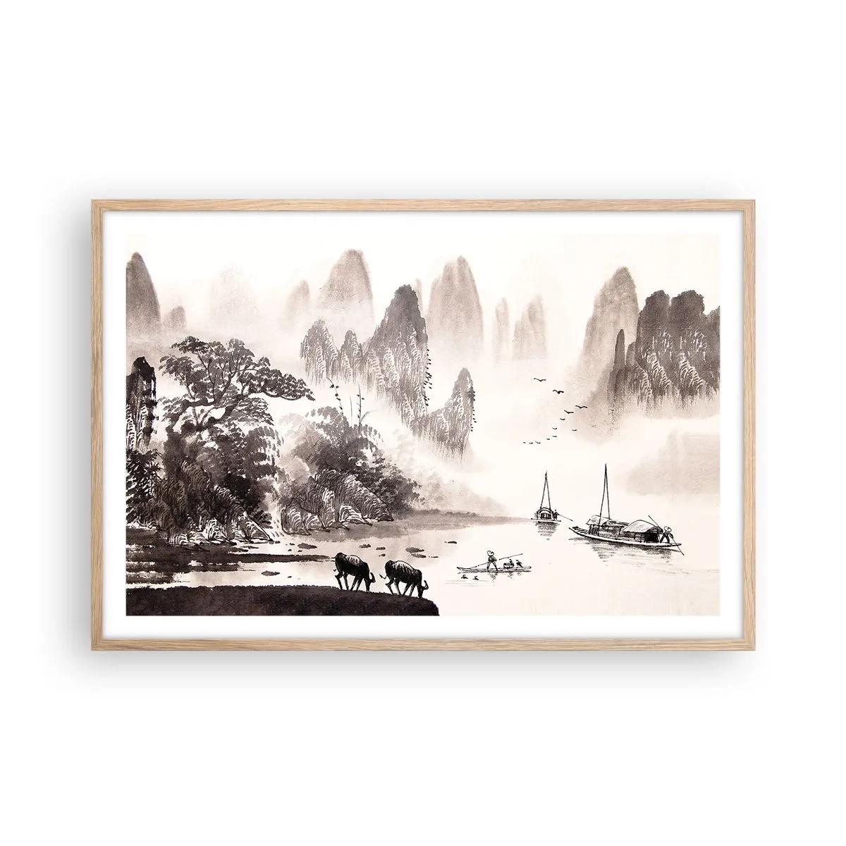 Affisch i ram av ljusek - Österns exotiska vardag - 91x61 cm