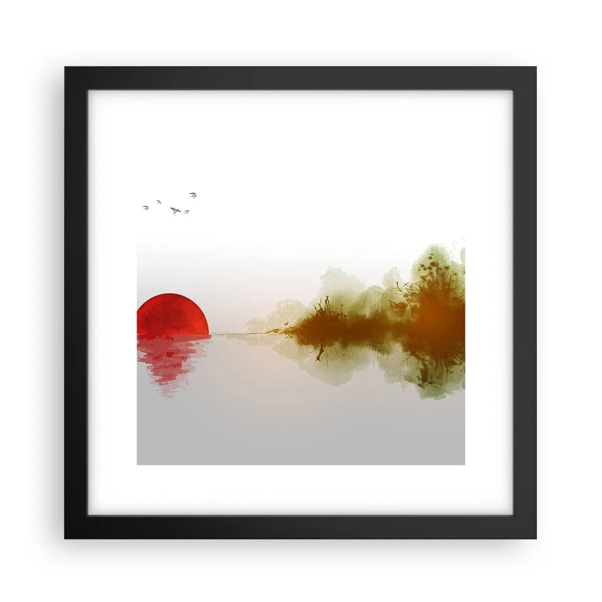 Affisch i svart ram - Ett löfte om lugn - 30x30 cm