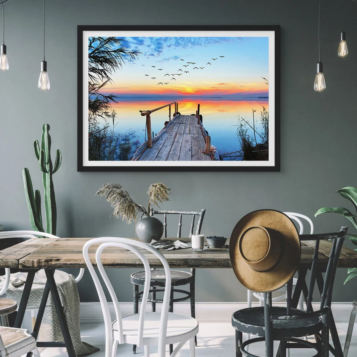 Affisch i svart ram - Dags att vända hem... - 70x50 cm