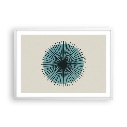 Affisch i vit ram - Radier mot blått - 70x50 cm