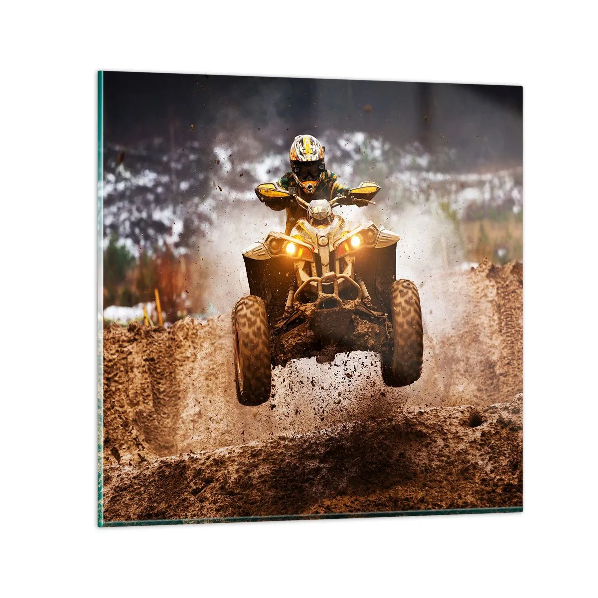 Glastavla - Bild på glas - No risk no fun - 40x40 cm