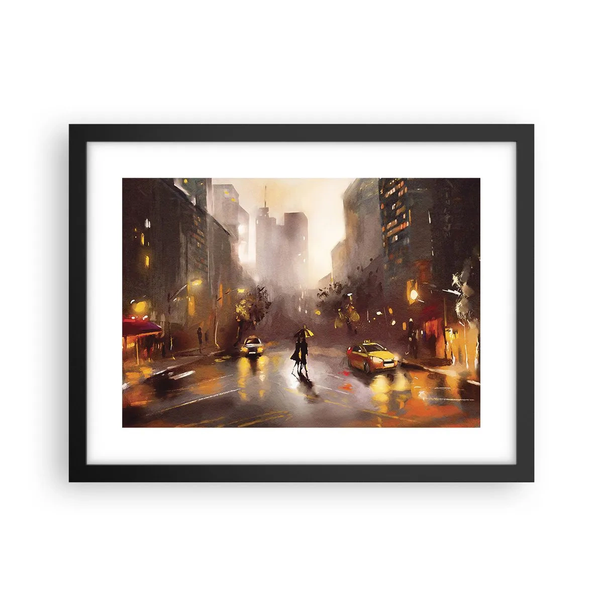 Affisch i svart ram - I New Yorks ljus - 40x30 cm