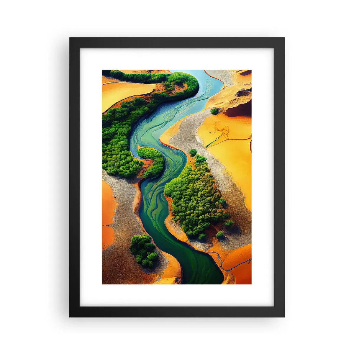 Affisch i svart ram - Livgivande flod - 30x40 cm