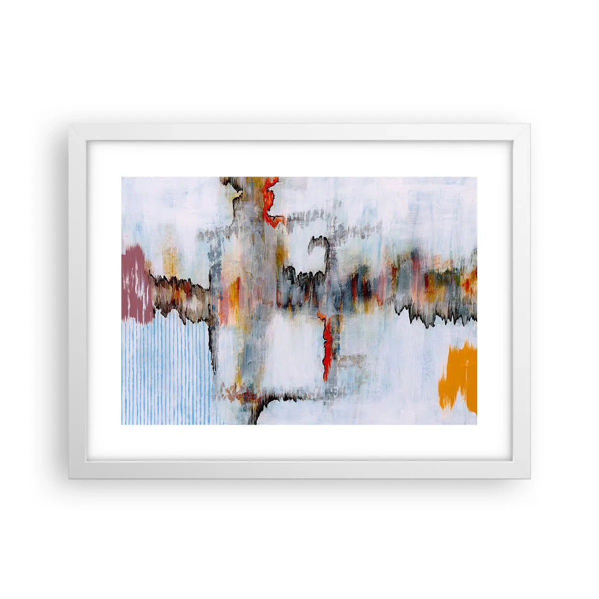 Affisch i vit ram - Med pinne på vatten - 40x30 cm