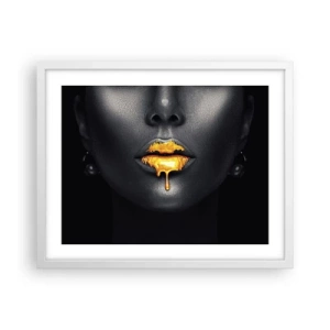 Affisch i vit ram - Guldmun - 50x40 cm