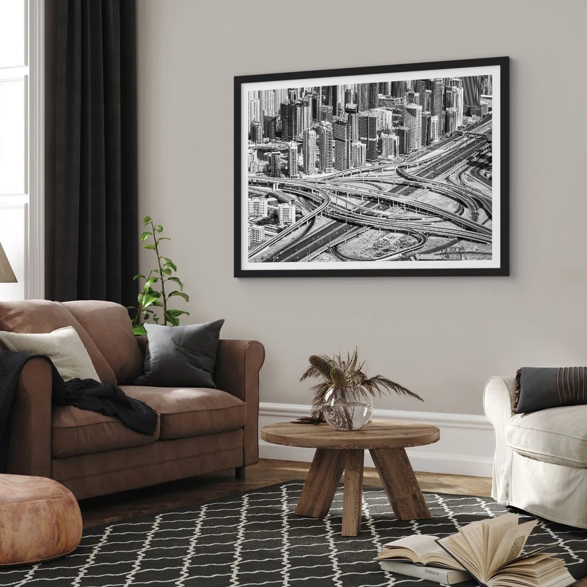 Affisch i svart ram - Dubai - en omöjlig stad - 50x40 cm