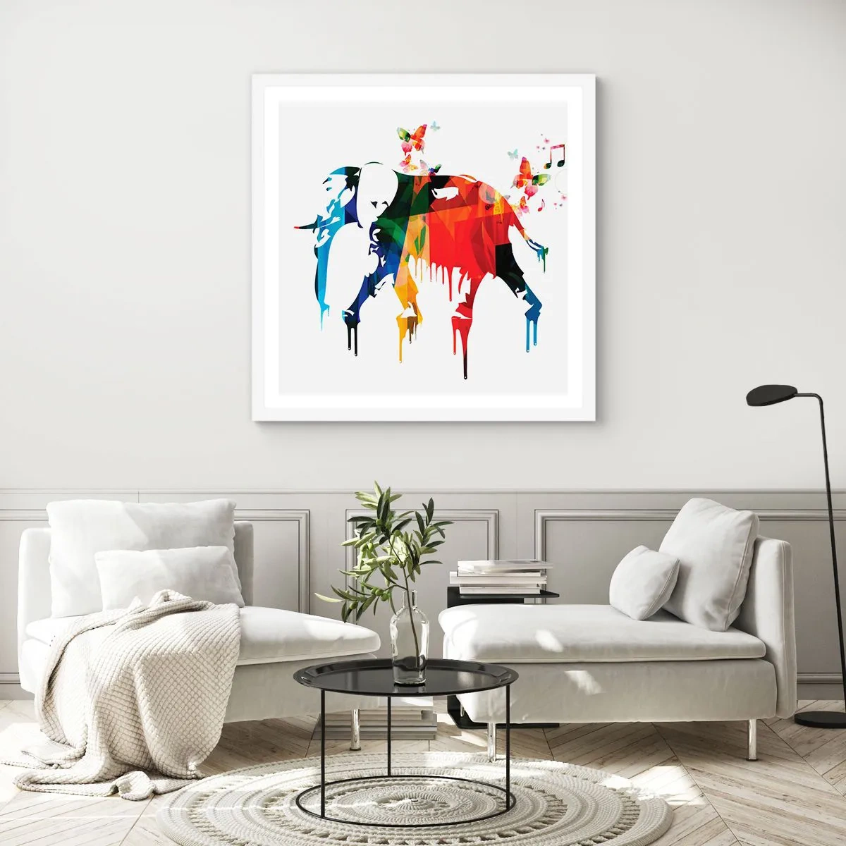Affisch i vit ram - Var och en kan dansa - 40x40 cm