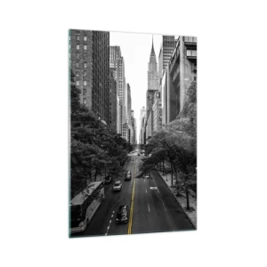 Glastavla - Bild på glas - En morgon i New York - 70x100 cm