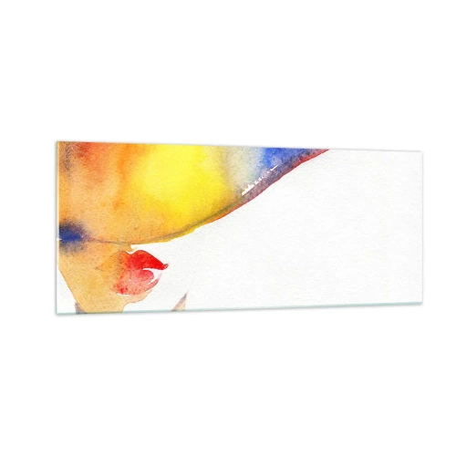 Glastavla - Bild på glas - Damporträtt - 100x40 cm