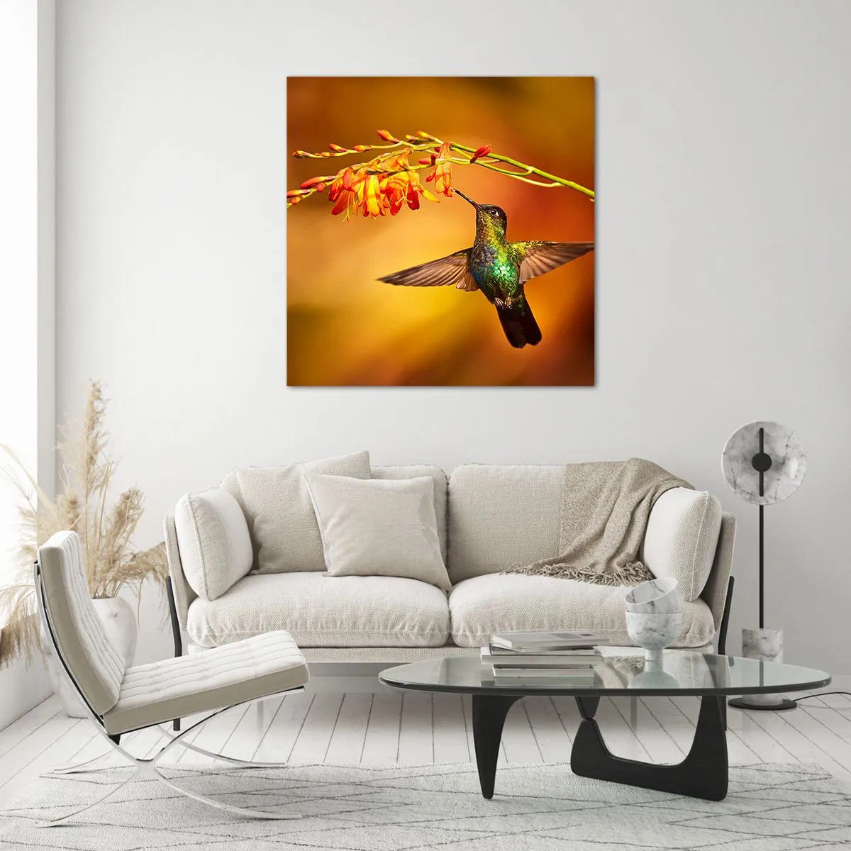 Glastavla - Bild på glas - Ljusbud enligt Mayafolket - 70x70 cm