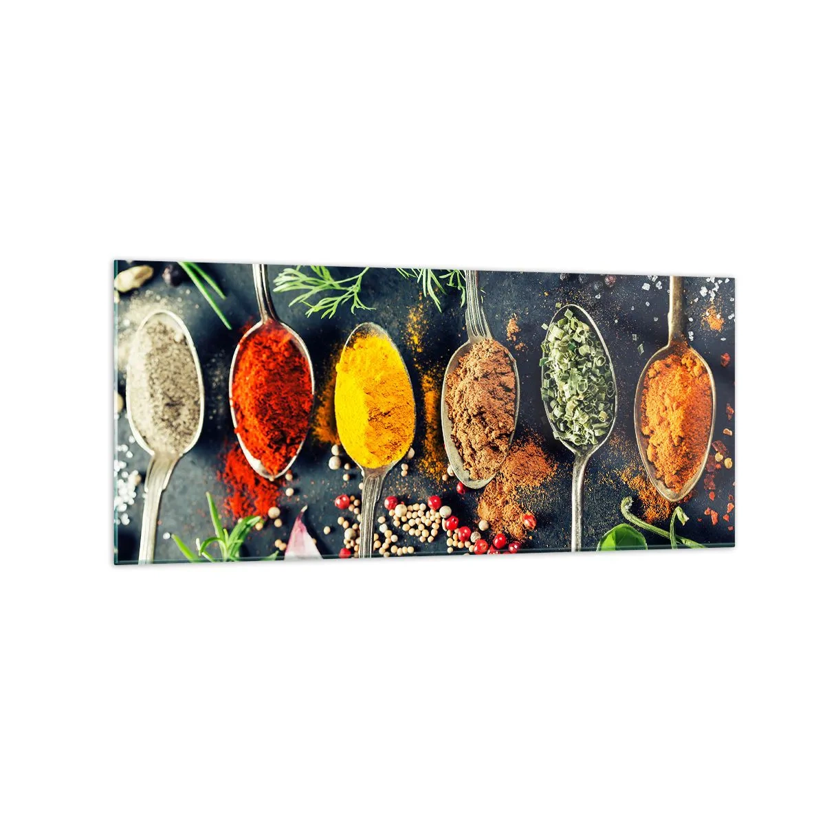 Glastavla - Bild på glas - Kulinarisk magi - 120x50 cm