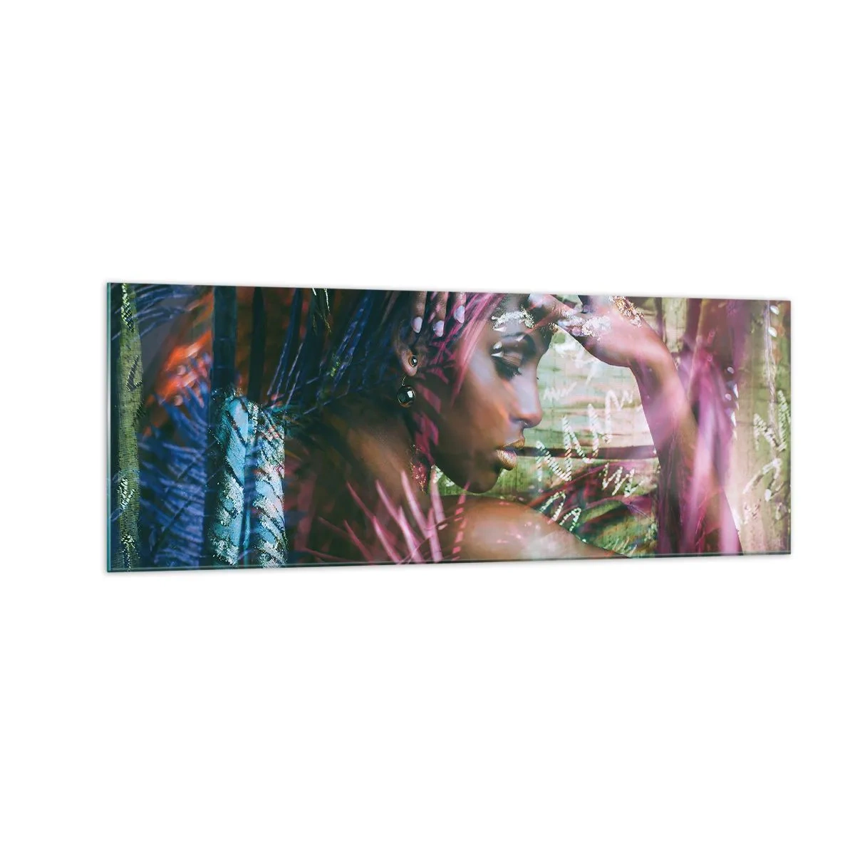 Glastavla - Bild på glas - Moder Naturen i djungeln - 140x50 cm
