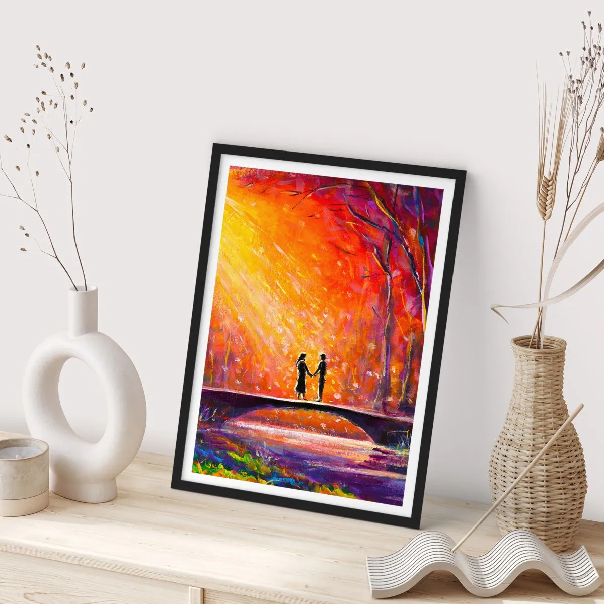 Affisch i svart ram - Himlen älskar också dem - 70x100 cm