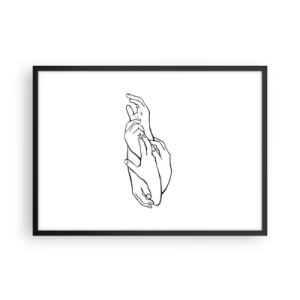Affisch i svart ram - Hand i hand - 70x50 cm