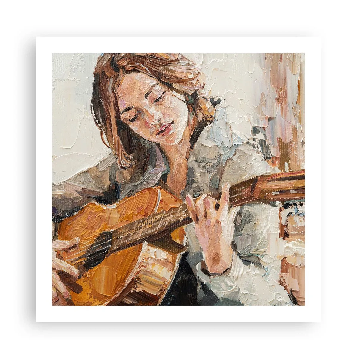 Affisch - Konsert för gitarr och en flickas hjärta - 60x60 cm