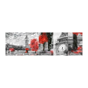 Provbit av självhäftande fototapet Deluxe Sticker - Spännande dag - Stad, London, Arkitektur - 100x30 cm