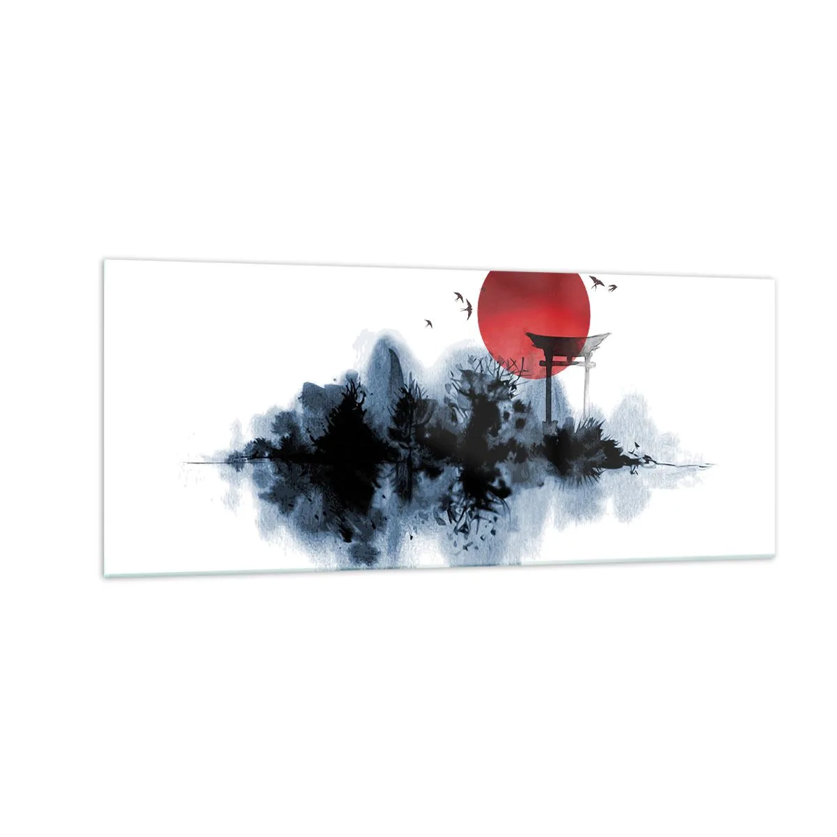 Glastavla - Bild på glas - Japansk utsikt - 100x40 cm