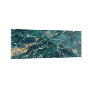 Glastavla - Bild på glas - Guldåder - 140x50 cm