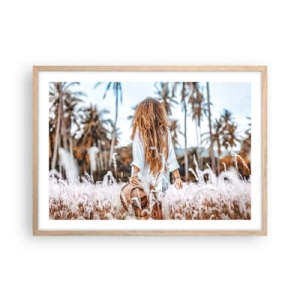 Affisch i ram av ljusek - Född ur gräsdun - 70x50 cm