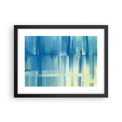 Affisch i svart ram - Komposition i turkos - 40x30 cm