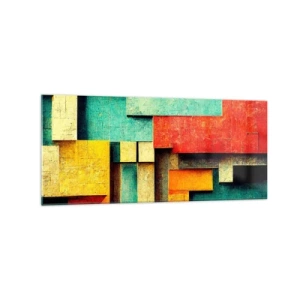 Glastavla - Bild på glas - Festival av räta vinklar - 120x50 cm